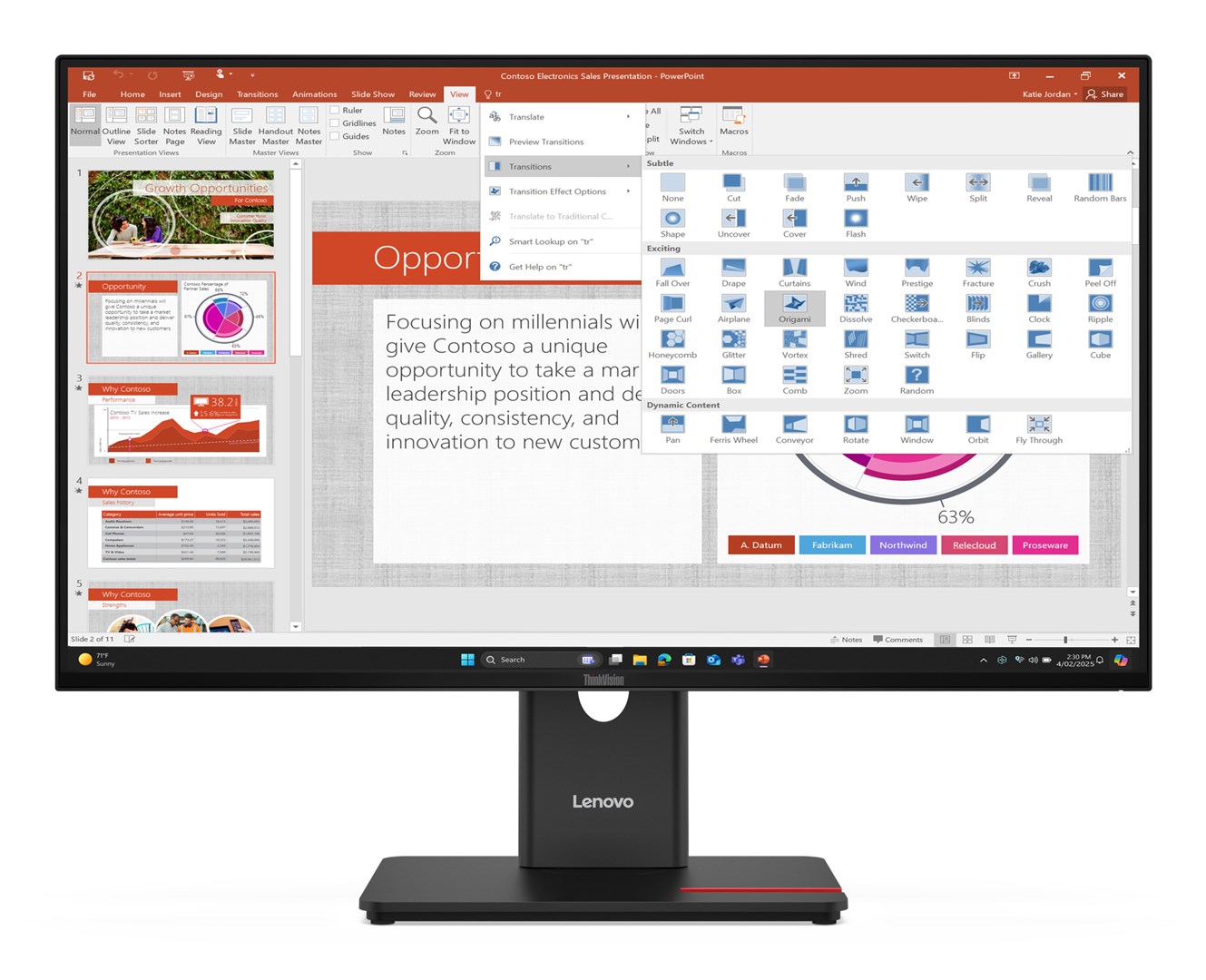 Monitor Lenovo Thinkvision T27-40 LED