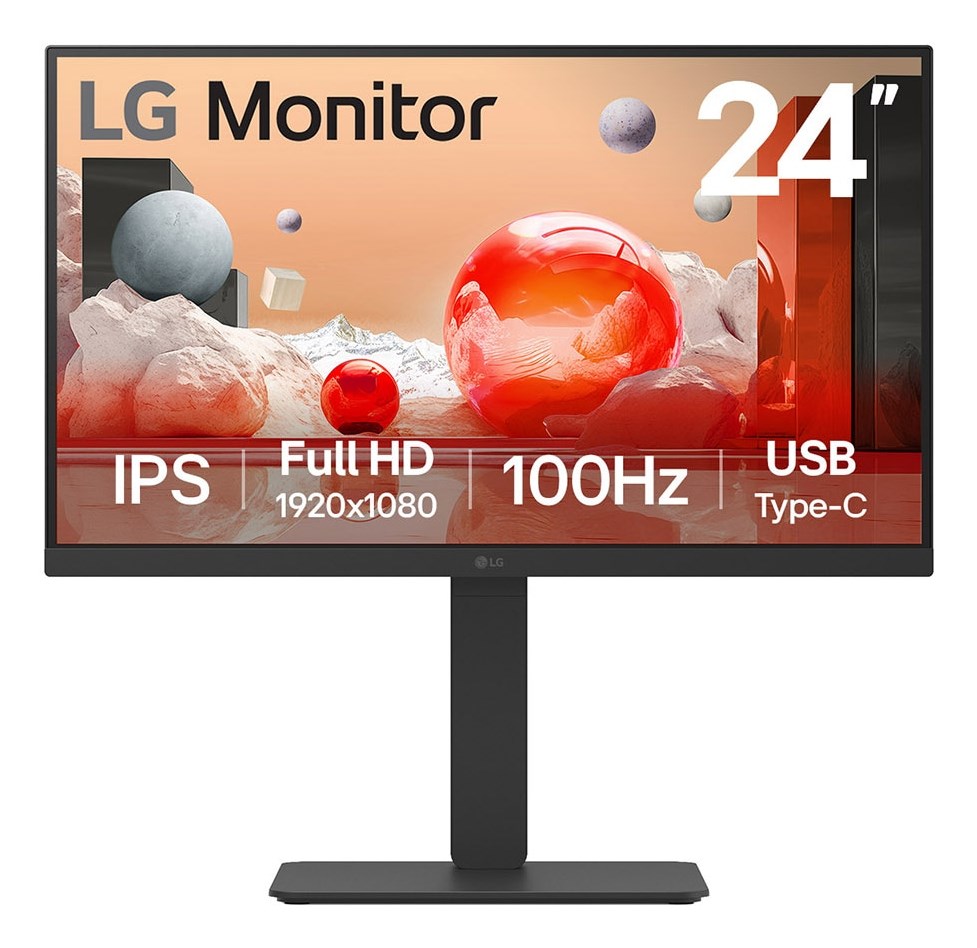 LG 24BA750-B monitor komputerowy 60,5 cm (23.8") 1920 x 1080 px Full HD LCD Czarny