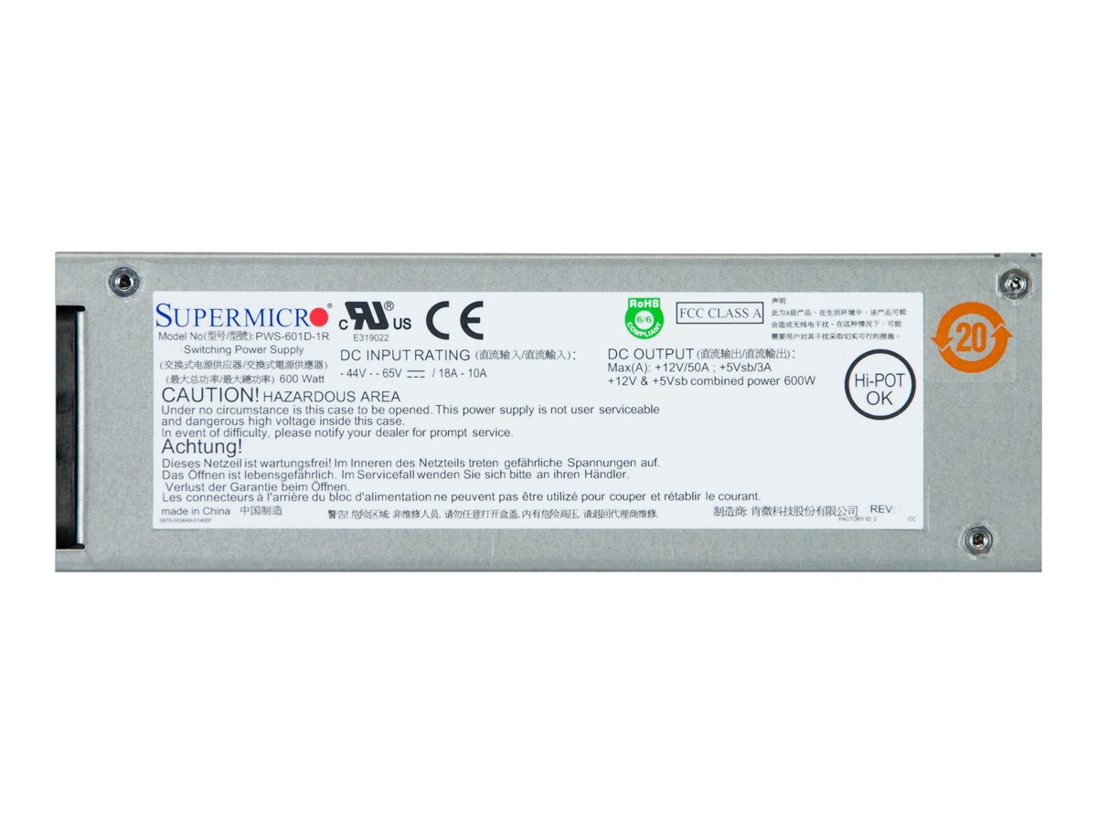 SUPERMICRO PWS 48V DC input 12V and 5Vsb 600W output for 1U redundancy
