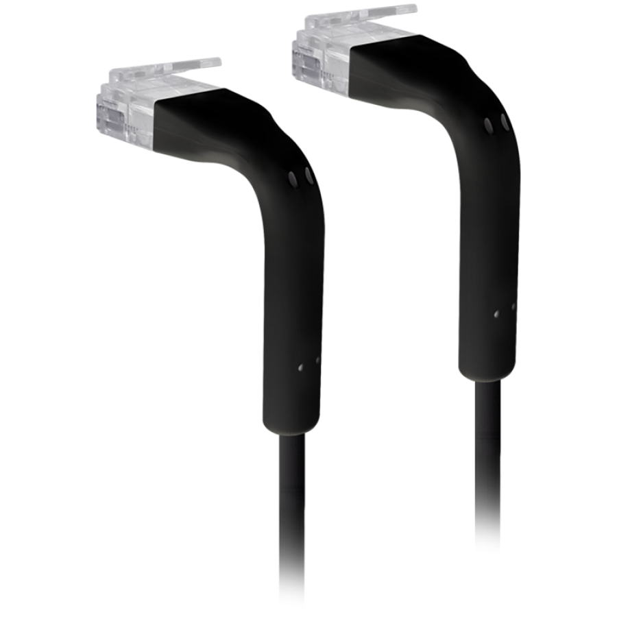 UBIQUITI UniFi Ethernet patchcord kat. 6, 0.3m, Gięty z zamkniętą osłoną RJ45, czarny