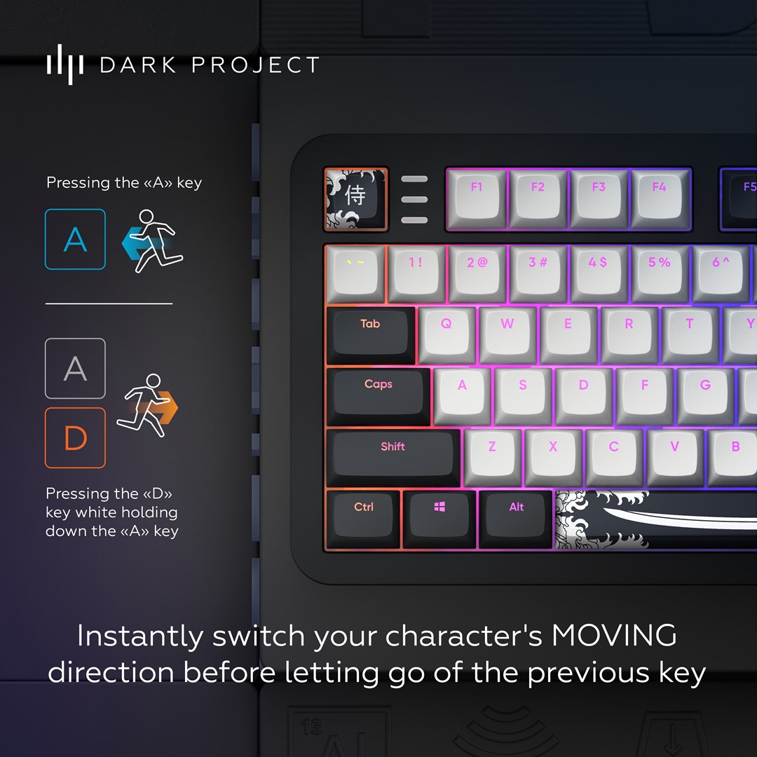 Klawiatura Dark Project ALU Bushido RGB G3MS Moonstone