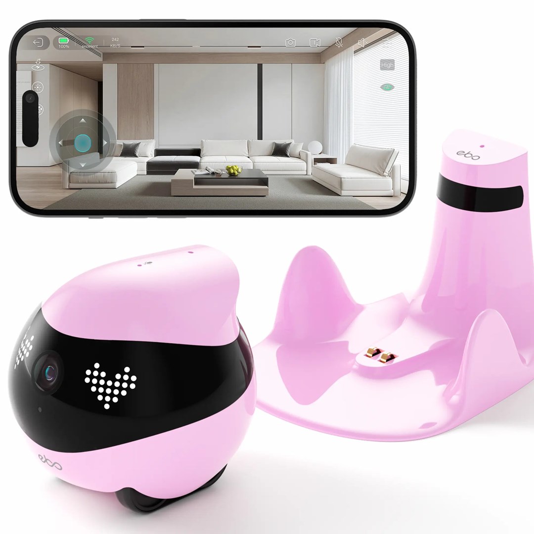 Domowy, mobilny robot monitorujący EnaBot EBO AIR 2 (różowy)