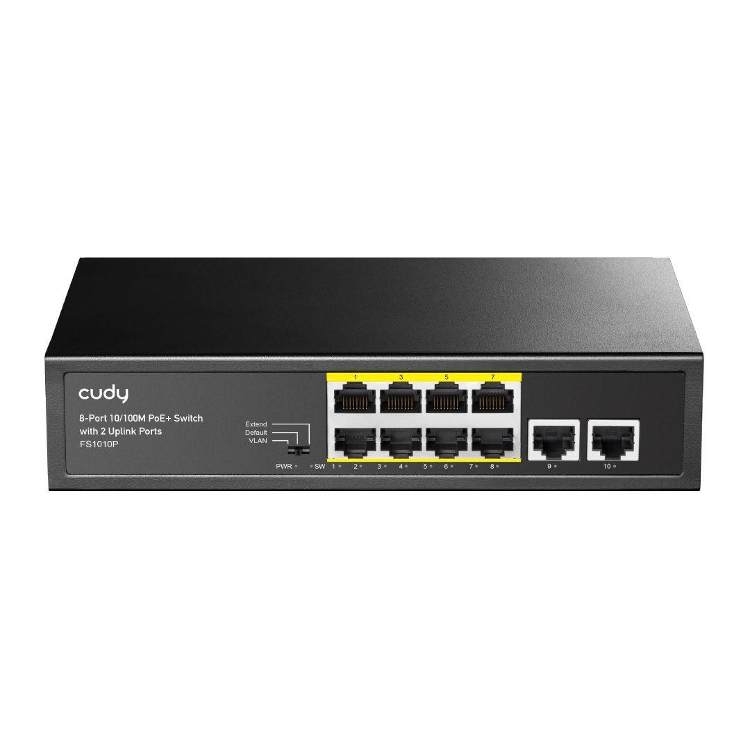 Switch CUDY FS1010P 8-Port 10/100M PoE+ 120W 2xUplink