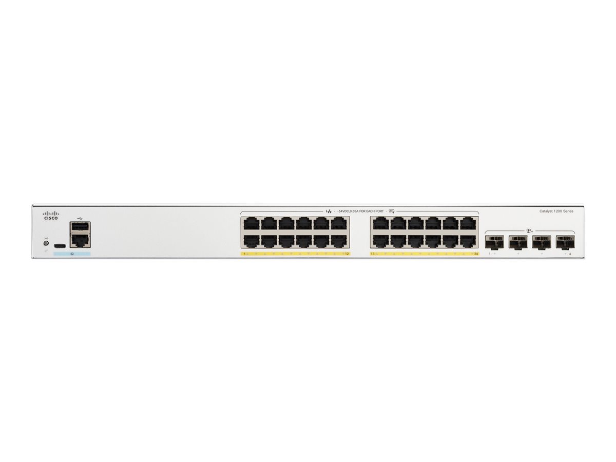 Cisco C1200-24P-4X łącza sieciowe Zarządzany L2/L3 Gigabit Ethernet (10/100/1000) Biały
