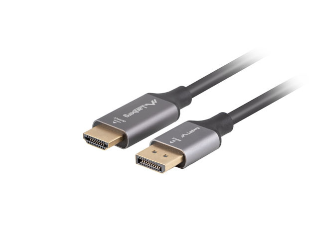 Kabel Displayport(M)-HDMI(M)1.8M 4K czarno-srebrny