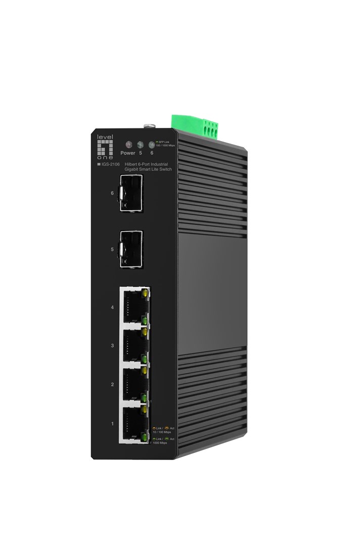 Przełącznik przemysłowy LevelOne Hilbt GB/SL 6-portowy/IP30+DIN 1Gbps