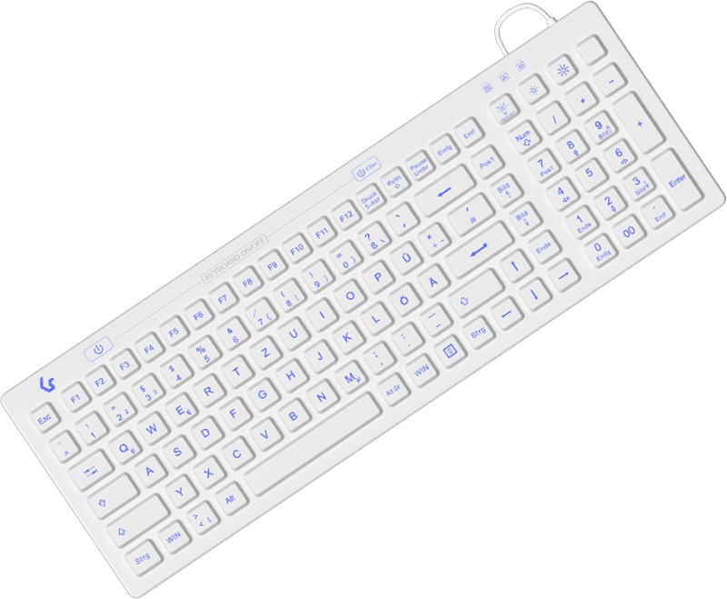 KeySonic KSK-6031INEL-Wh (DE) klawiatura Przemysłowy USB QWERTZ Niemiecki Biały