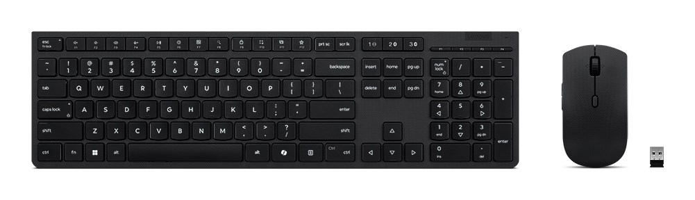 Klawiatura i mysz bezprzewodowa Lenovo 4X31R64357 RF Wireless + Bluetooth QWERTY Skandynawia Szary