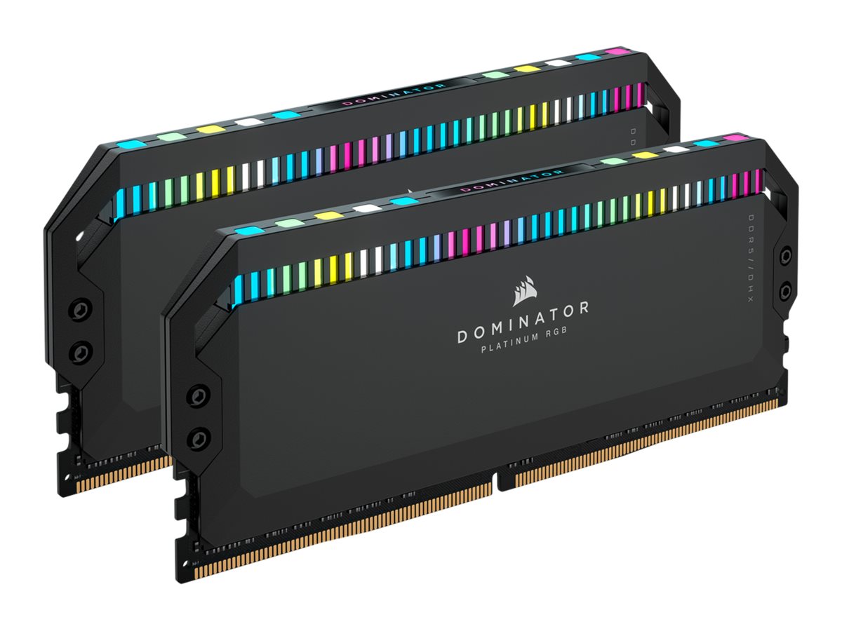 CORSAIR DOMINATOR PLATINUM RGB 32GB 2x16GB DDR5 6000MT/s DIMM Unbuffered 36-44-44-96 Std PMIC XMP 3.0 Black Heatspreader PCB 1.4V