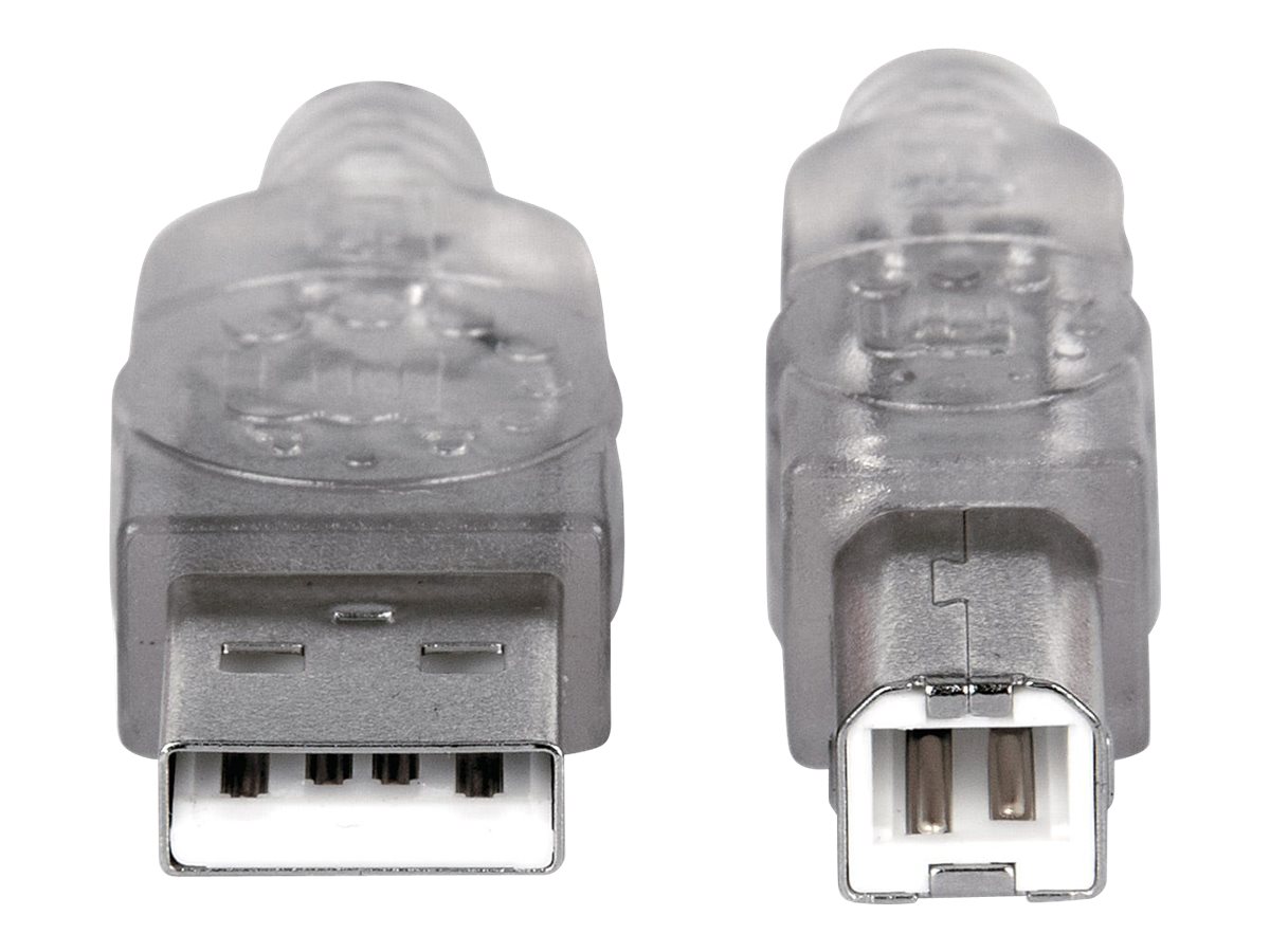 MANHATTAN 333405 Manhattan Kabel USB 2.0 A-B M/M 1,8m srebrny