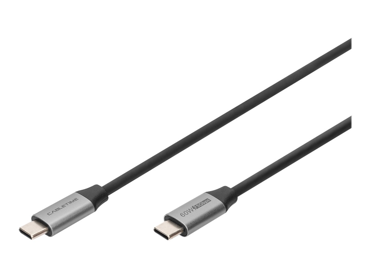 Kabel połączeniowy USB 3.0 60W/5Gbps Typ USB C/USB C M/M 1m Czarny