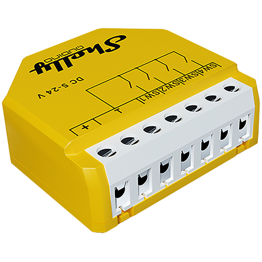 SHELLY Wave i4 DC-Powered 4-Input Automation-Triggering Scene Controller // QNSN-0D24XEU // QNSN-0D4XEU
