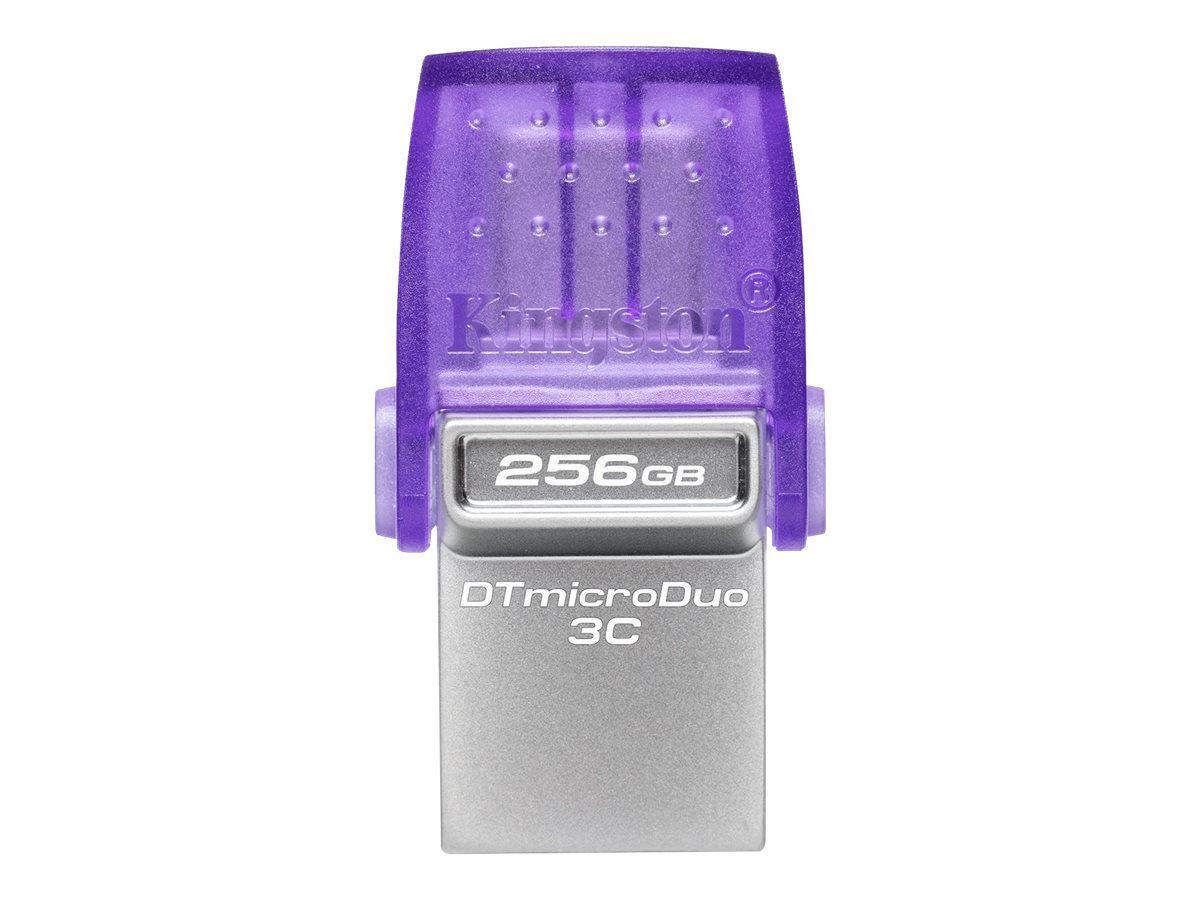 Kingston Technology DataTraveler microDuo 3C pamięć USB 256 GB USB Type-A / USB Type-C 3.2 Gen 1 (3.1 Gen 1) Stal nierdzewna, Fioletowy