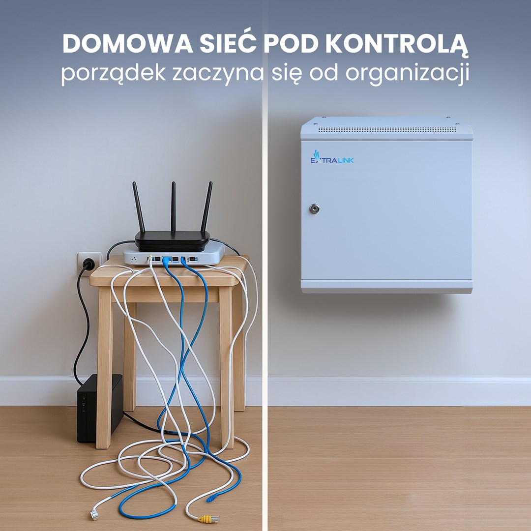 Extralink-szafa wisz 19" 9U 600mm szara d. blaszane