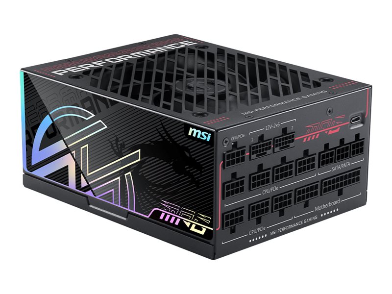 MSI MPG Ai1600TS PCIE5 EU Black Embossed Cable 1600W Fully-Modular Titanium JP CAP ENFR Color Box PLY Pallet 144M