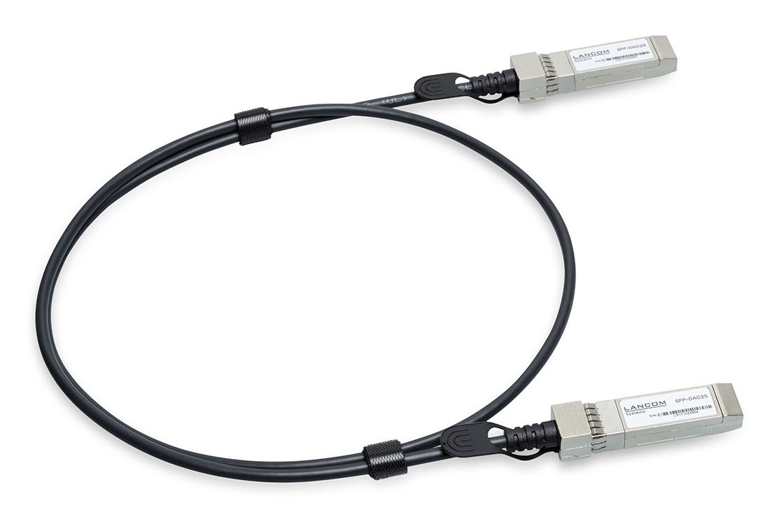 LANCOM SFP-DAC25-1m (Bulk 8) kabel InfiniBand / światłowodowy Czarny, Stal