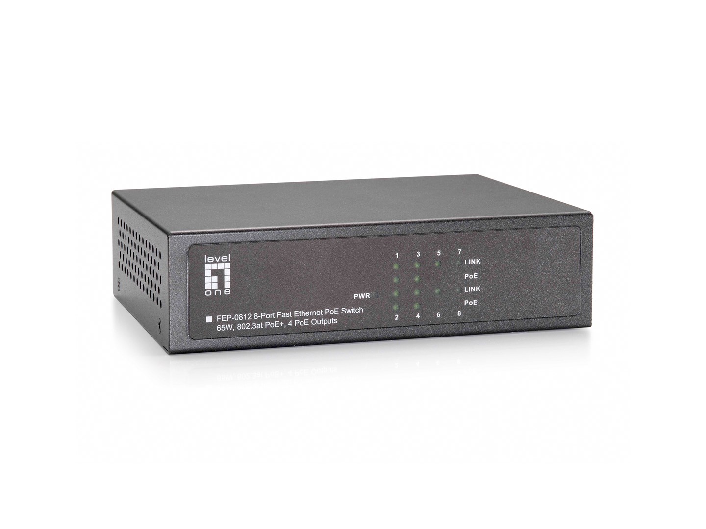 Przełącznik LevelOne FE PoE+ 8-portowy 65W 100Mbps