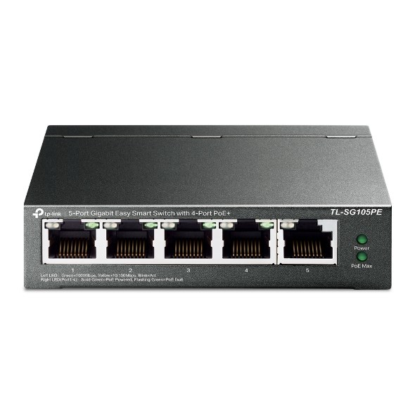 Switch TP-Link TL-SG105PE Zarządzany L2 Gigabit Ethernet (10/100/1000) Obsługa PoE Czarny