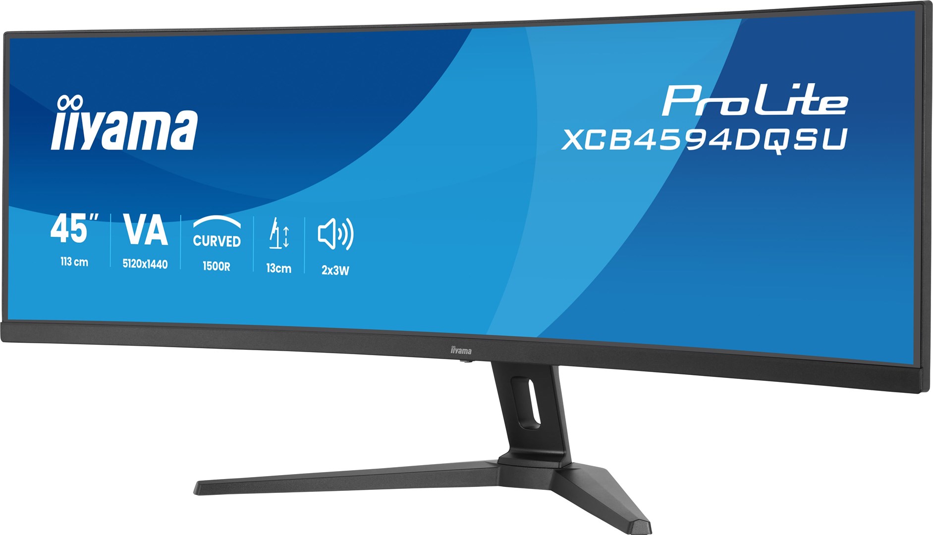 iiyama ProLite XCB4594DQSU-B1 monitor komputerowy 113 cm (44.5") 5120 x 1440 px Dual QHD LED Czarny