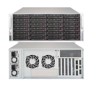 Obudowa serwerowa Supermicro CSE-846BE1C-R609JBOD Rack 4U, 24 zatoki na dyski, SAS3, pojedynczy expander, zasilacz 600 W