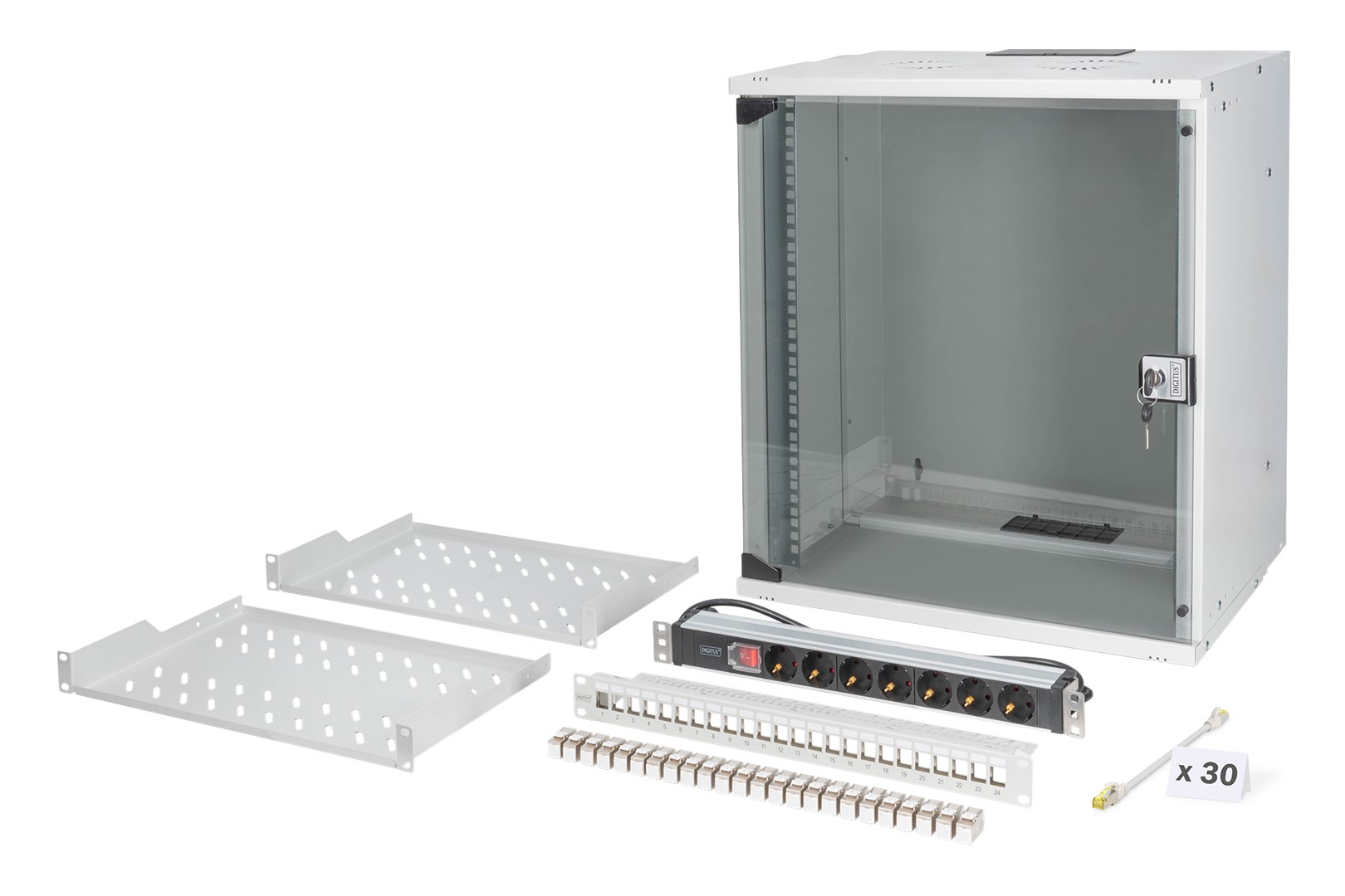DIGITUS Netzwerk-Set 483 mm (19") - 12HE, 540x400 mm (BxT)we