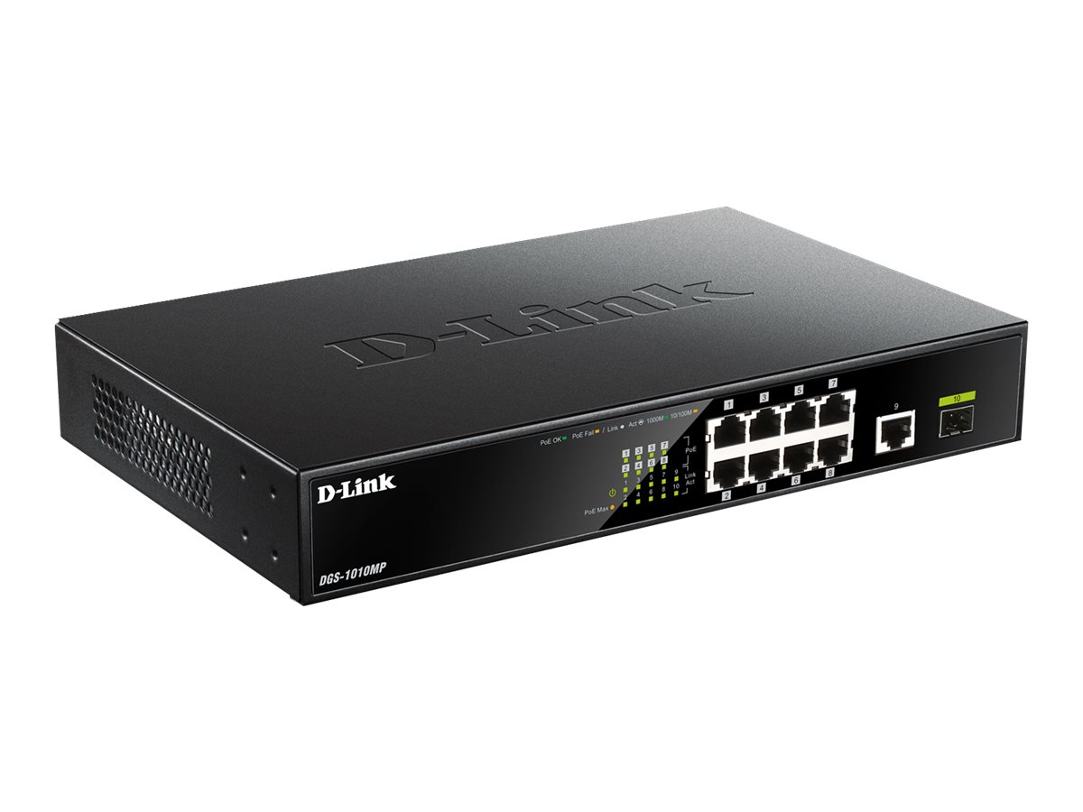 D-Link DGS 1010MP - Switch - niezarządzalny - 8 x PoE++ 1 - Switch - 1 Gbps