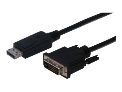 Kabel adapter Displayport z zatrzaskiem 1080p 60Hz FHD Typ DP/DVI-D (24+1) M/M 5m czarny