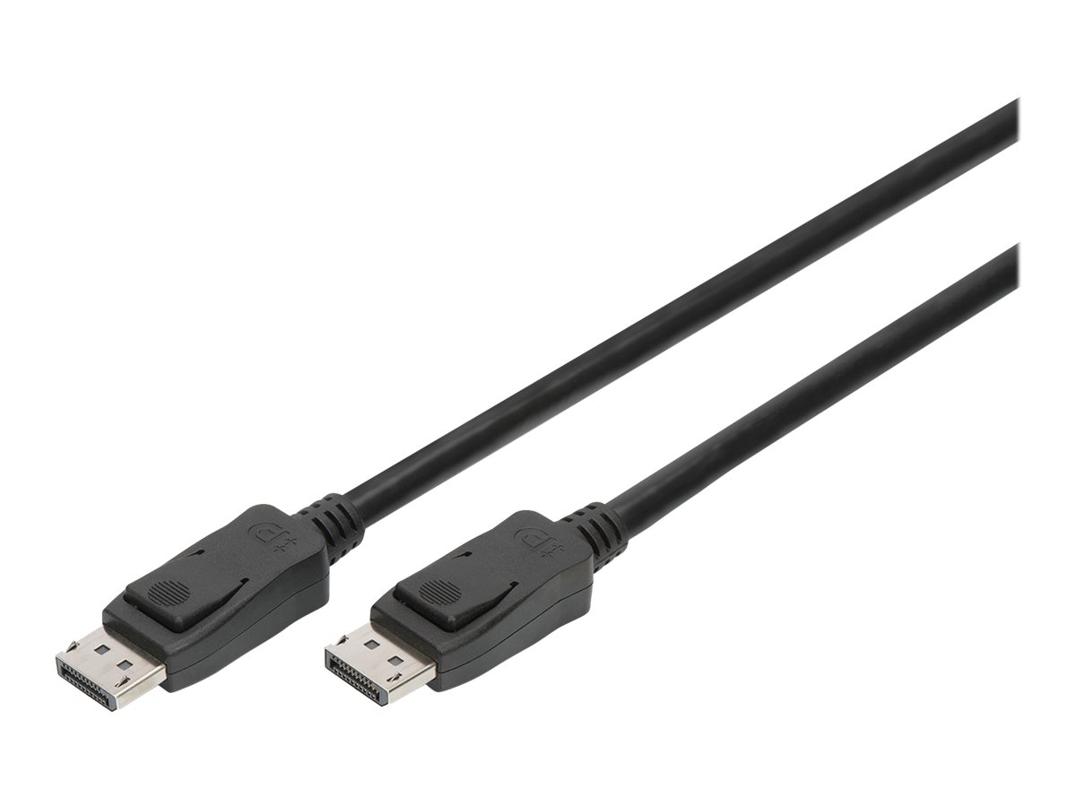 Kabel połączeniowy DisplayPort z zatrzaskami 8K 30Hz UHD Typ DP/DP M/M 1m czarny
