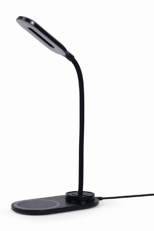 gembird Schreibtischlampe mit kabellosem Ladegerät, schw.
