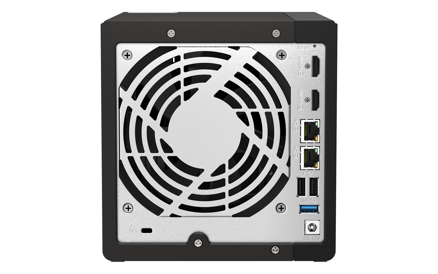 Qnap TS-453E-8G, Tower, 4 x 2.5"/3.5" SATA , Intel Celeron J6412 4C/4T, 8 GB DDR4 onboard not expandable, 2 x 2.5GbE, External adapter (PSU)
