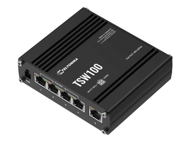 Przełącznik przemysłowy TSW100 4xPoE+, 5xGigabit