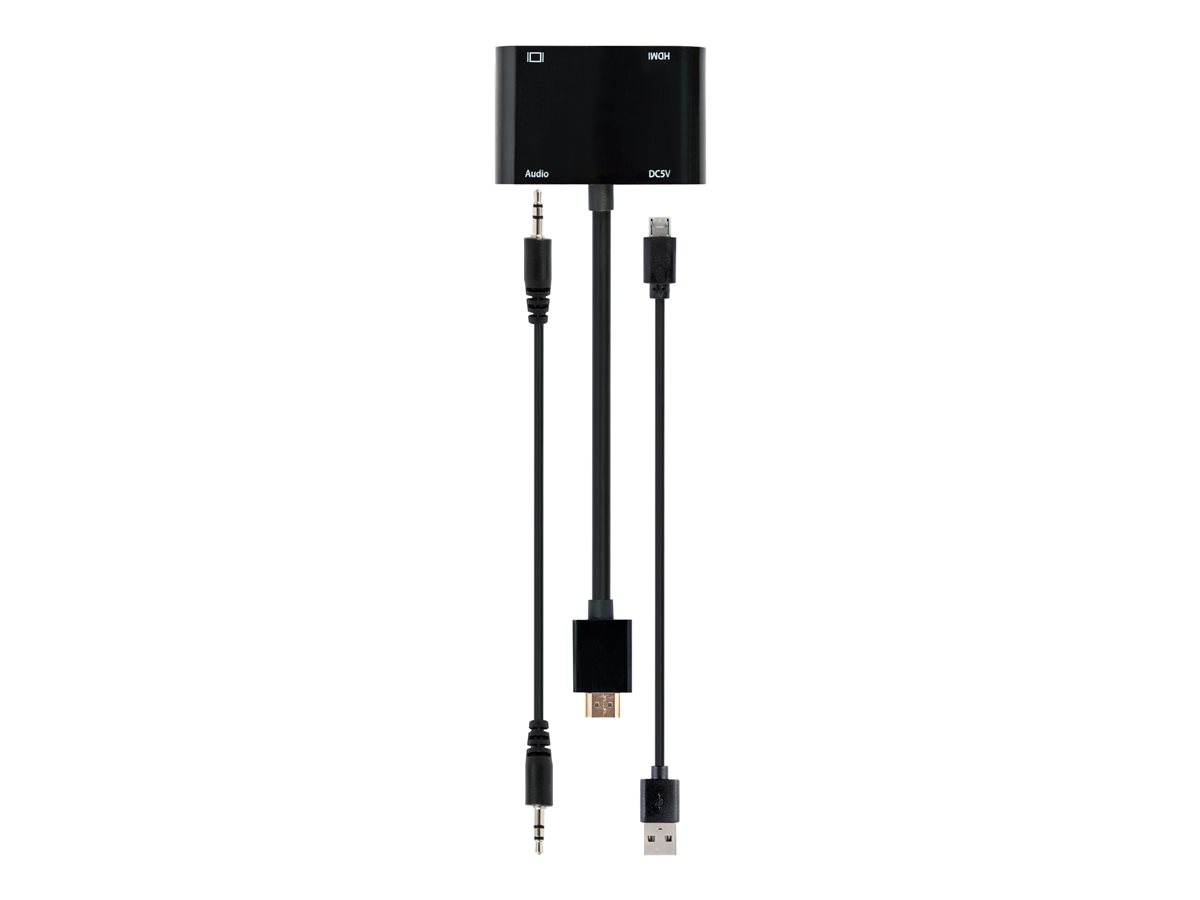 Adapter HDMI męski do HDMI żeński + VGA żeński z audio i dodatkowym portem zasilania
