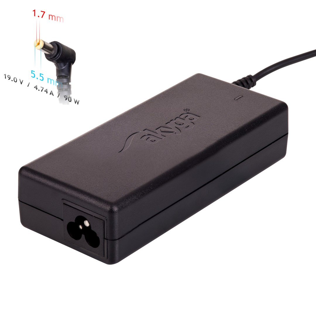 Zasilacz sieciowy Akyga AK-ND-12 do notebooka Acer (19 V; 4,74 A; 90W; 5.5 mm x 1.7 mm)