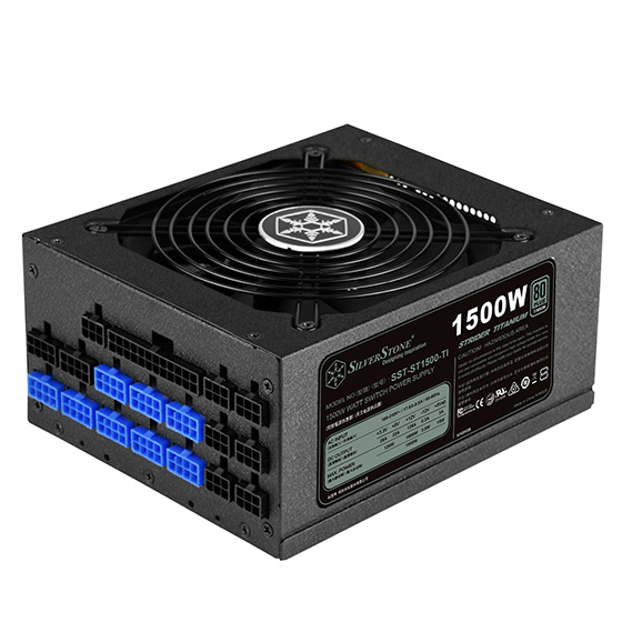 SilverStone SST-ST1500-TI V 2.0 - Strider Titanium Series, 1500W 80 Plus Titanium ATX PC Power Supply, Low Noise 135mm, 100% modular (square type, thick cable)