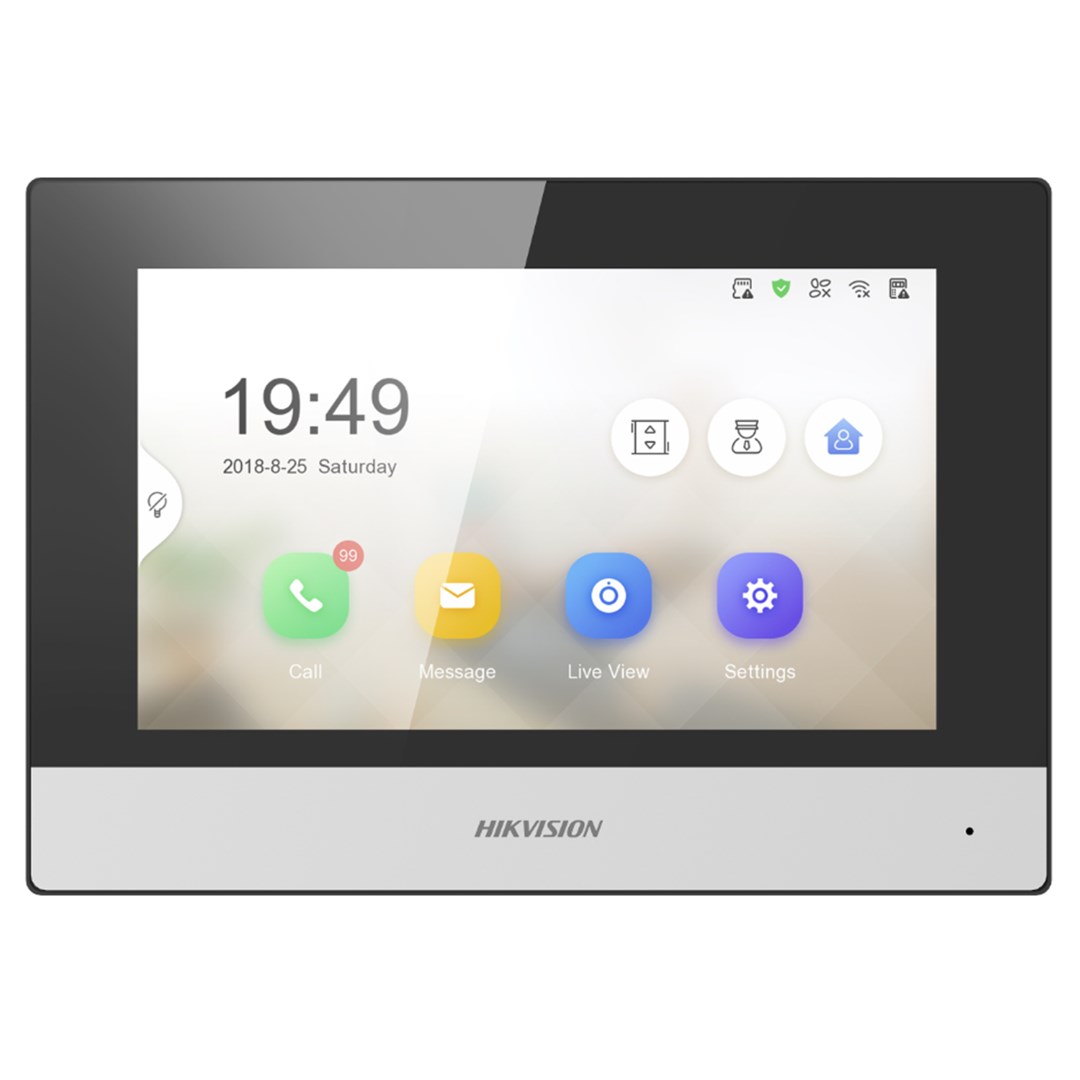 Monitor wideodomofonu HIKVISION DS-KH6320-WTE1 17,8cm (7") Czarny, Srebrny
