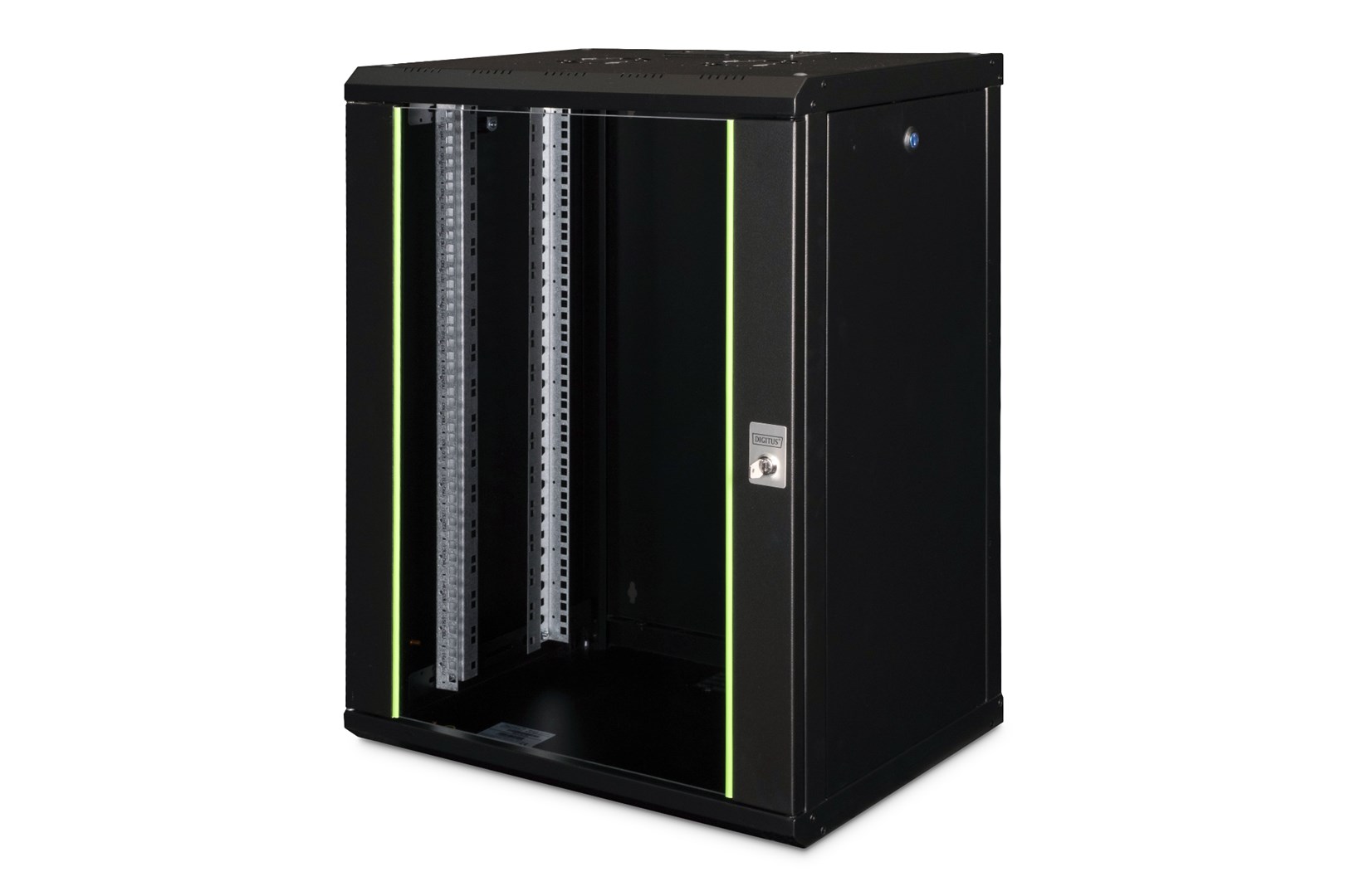 Digitus Szafa sieciowa wisząca Unique 19" 16U rack 600x450, drzwi szyba, czarny, niedzielona, złożona, 100kg