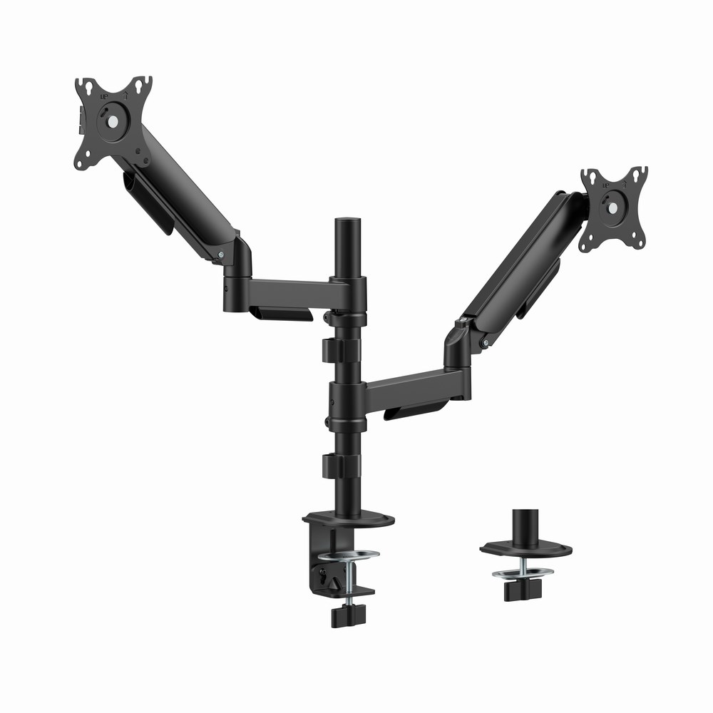 GEMBIRD BIURKOWE, REGULOWANE RAMIĘ/UCHWYT NA DWA MONITORY OD 17" DO 32", OBCIĄŻENIE DO 9 KG