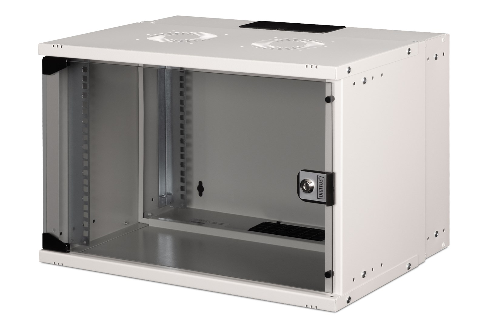 Szafa sieciowa wisząca 19" 7U, SOHO PRO 370 x 540 x 400 mm, drzwi szyba, szary, niezłożona, 60kg