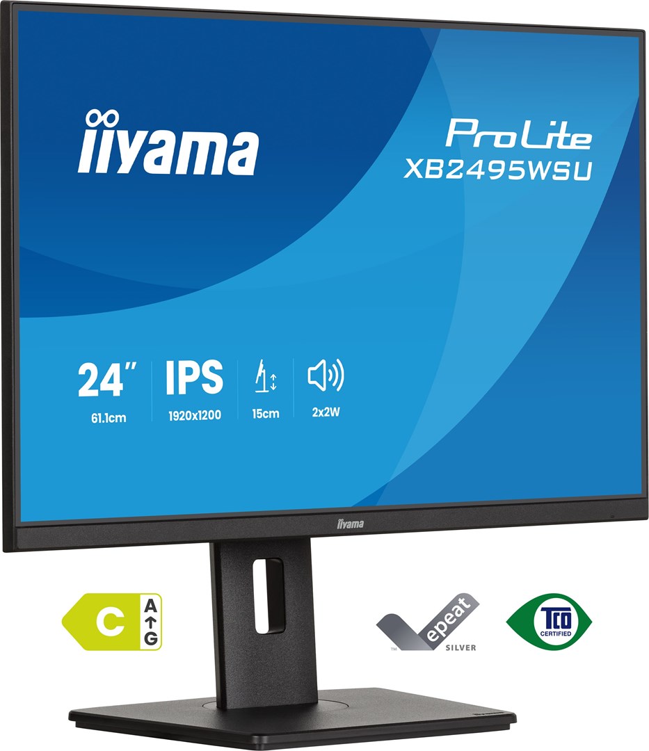iiyama ProLite XB2495WSU-B1 monitor komputerowy 61,2 cm (24.1") 1920 x 1200 px Full HD LCD Czarny