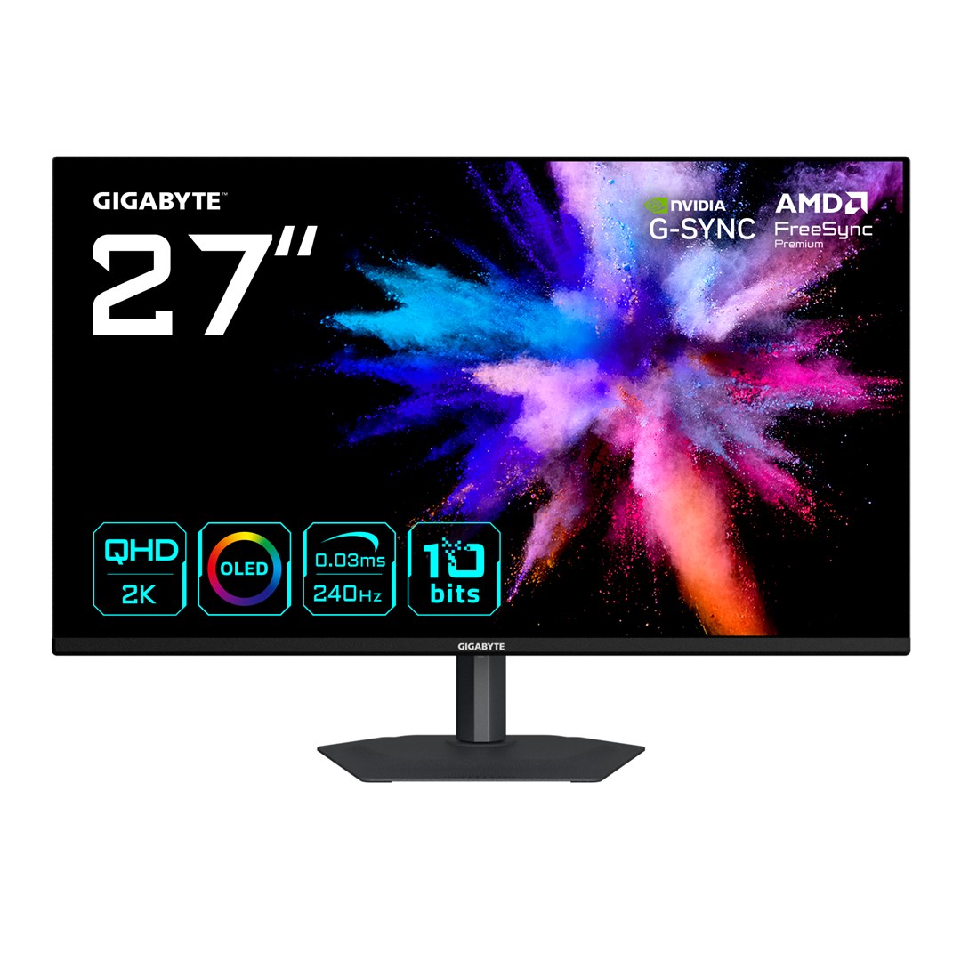 GIGABYTE GO27Q24A monitor komputerowy 68,6 cm (27") 2560 x 1440 px Quad HD QD-OLED Czarny
