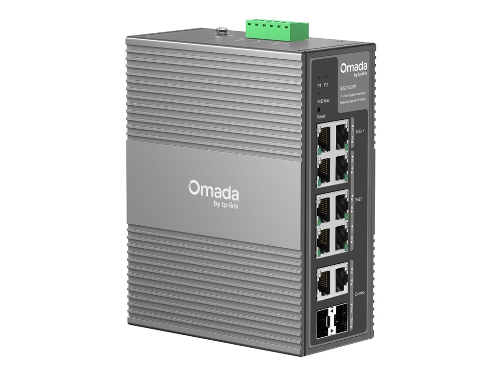 TP-Link Omada IES210GPP łącza sieciowe Zarządzany Gigabit Ethernet (10/100/1000) Obsługa PoE DIN rail Szary
