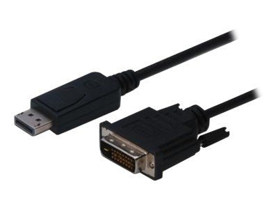 Kabel adapter Displayport z zatrzaskiem 1080p 60Hz FHD Typ DP/DVI-D (24+1) M/M 1m czarny