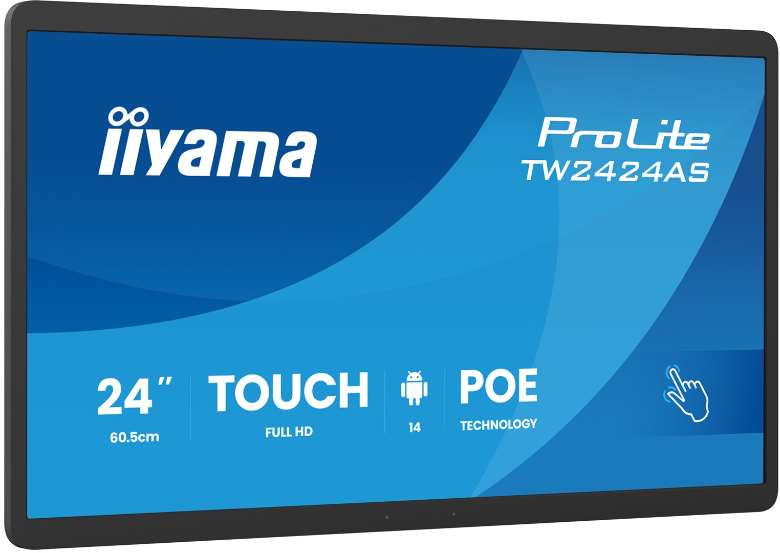iiyama TW2424AS-B3P signage display Interaktywny płaski panel 60,5 cm (23.8") Wi-Fi 450 cd/m2 Full HD Czarny Ekran dotykowy Procesor wbudowany Android 24/7