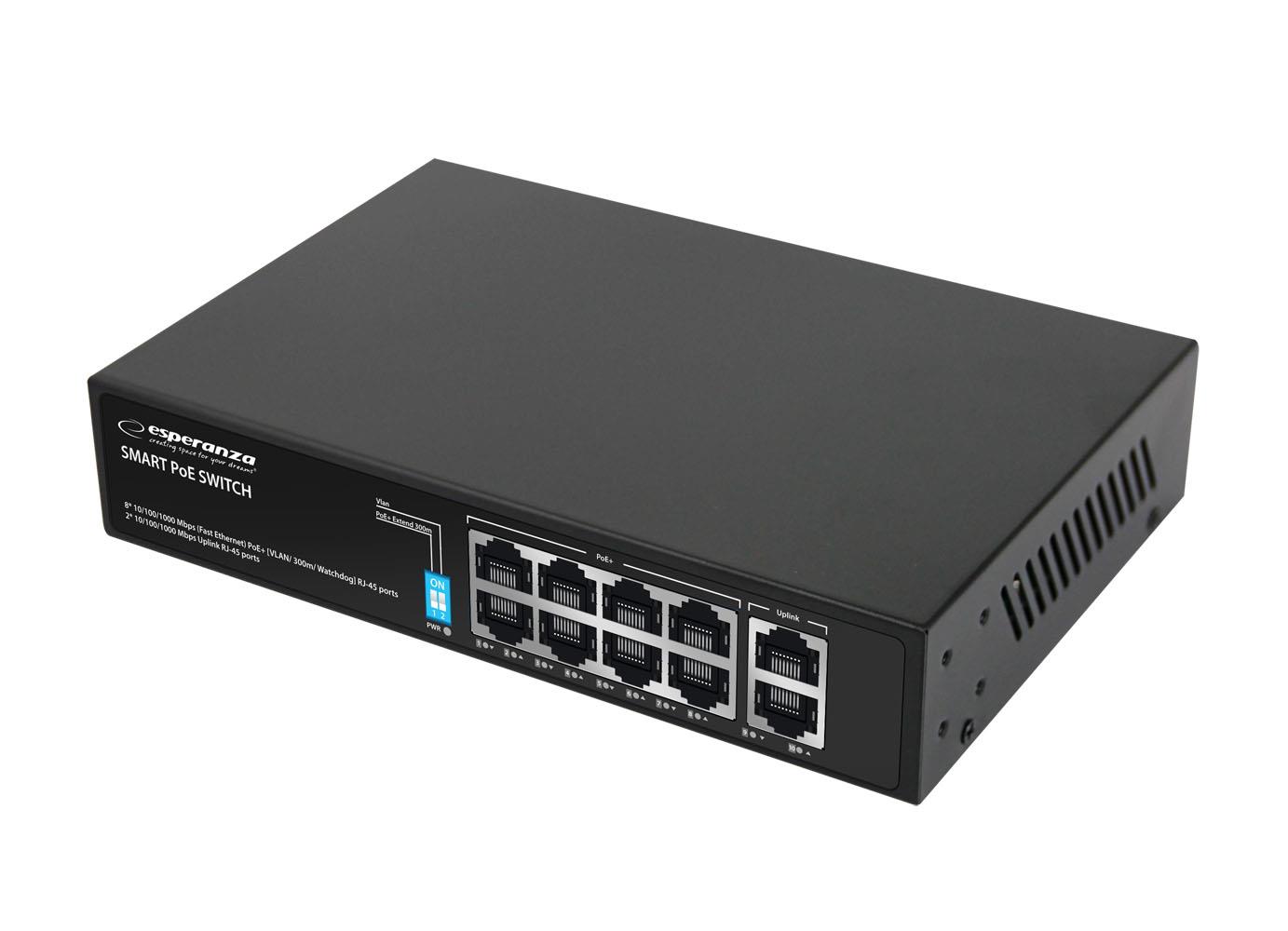 Switch 10-portowy POE 10/100/1000 120W MATRIX ENS108