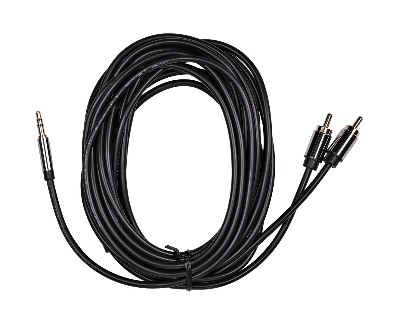 Kabel audio 3,5 mm męski na 2RCA męski 5m czarny