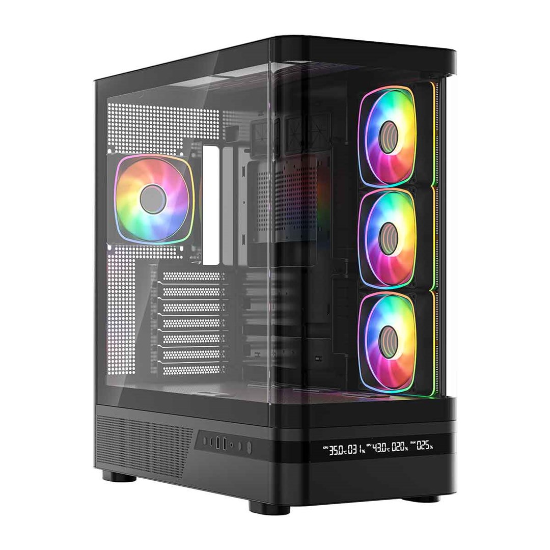 MODECOM OBUDOWA VOLCANO AQ 200 ARGB MIDI CZARNA