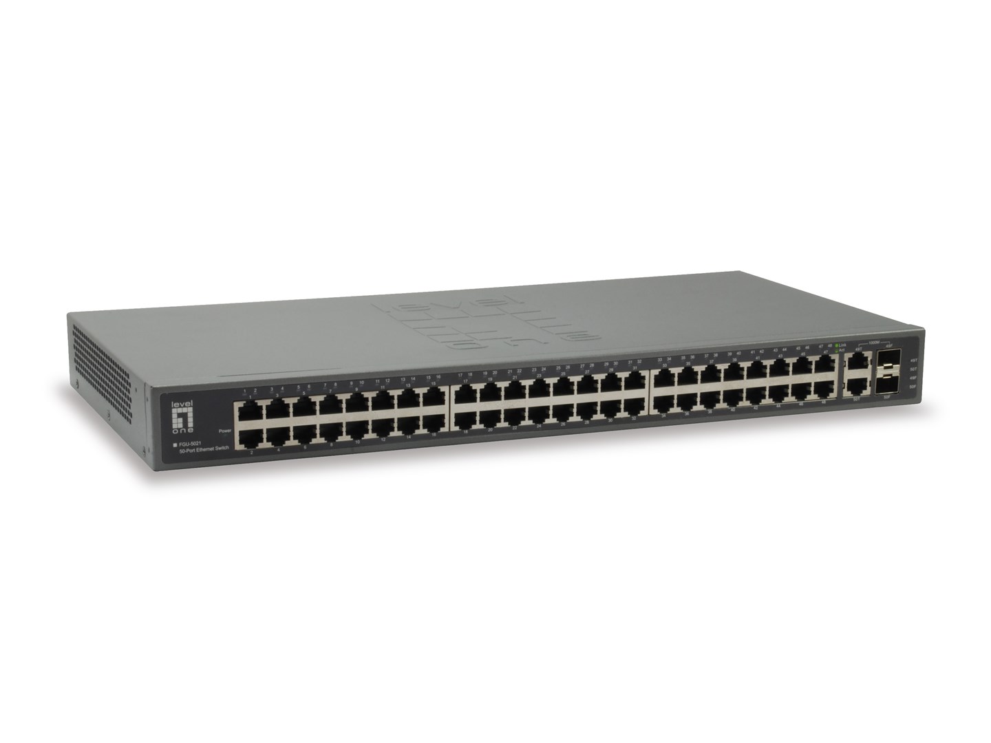 Przełącznik LevelOne FGU-5021 - Niezarządzalny - 48 x 10/100 + 2 x Combo Gigabit SFP - Możliwość montażu w szafie
