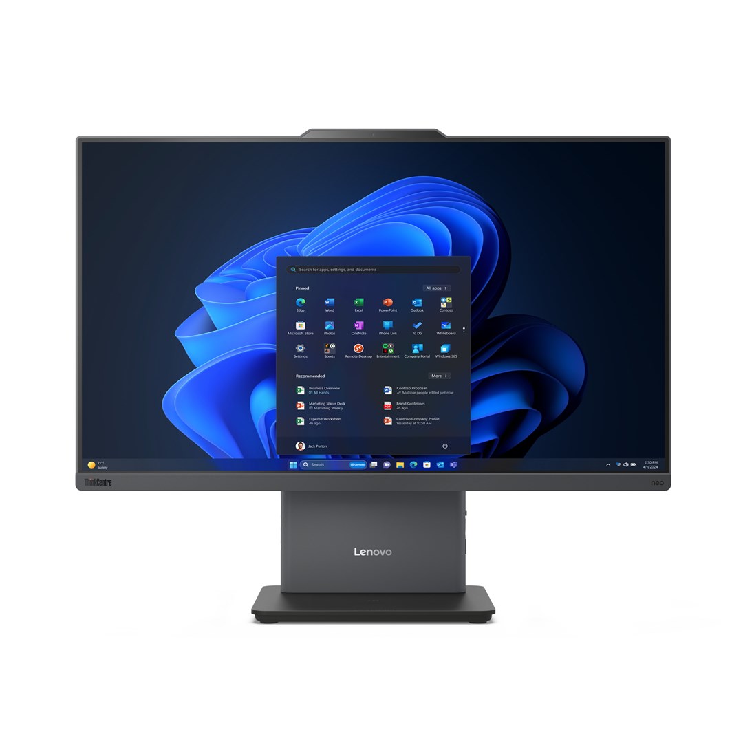 Lenovo ThinkCentre neo 50a 24 Gen 5 Intel Core 5 210H 60,5 cm (23.8") 1920 x 1080 px Ekran dotykowy All-in-One PC 16 GB DDR5-SDRAM 512 GB SSD Windows 11 Pro Wi-Fi 6 (802.11ax) Szary