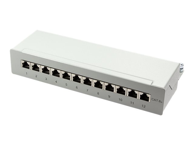 LOGILINK NP0019 LOGILINK- Patchpanel kat. 6A, 12-portowy, ekranowany STP, szary