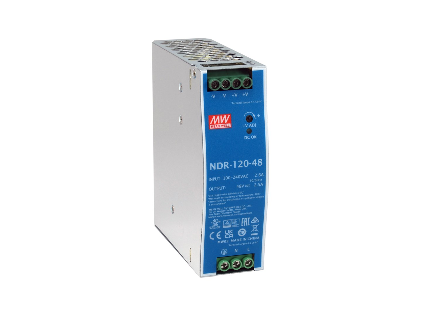 Zasilacz przemysłowy LevelOne 48VDC/120W srebrny na szynę DIN
